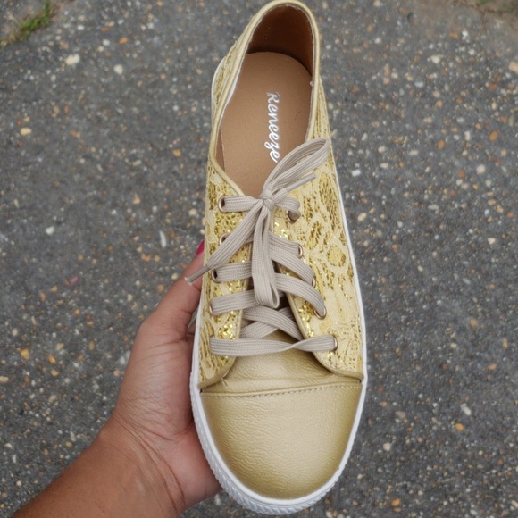 Gold Platform Sneakers - Picture 4 of 4